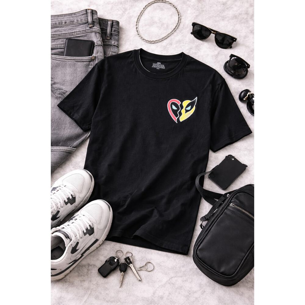 Marvel Deadpool & Wolverine Unisex Graphic Short Sleeve T-Shirt Black Size M